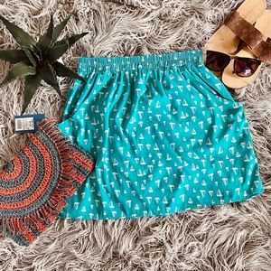 EUC Rosebud sailboat skirt with pockets